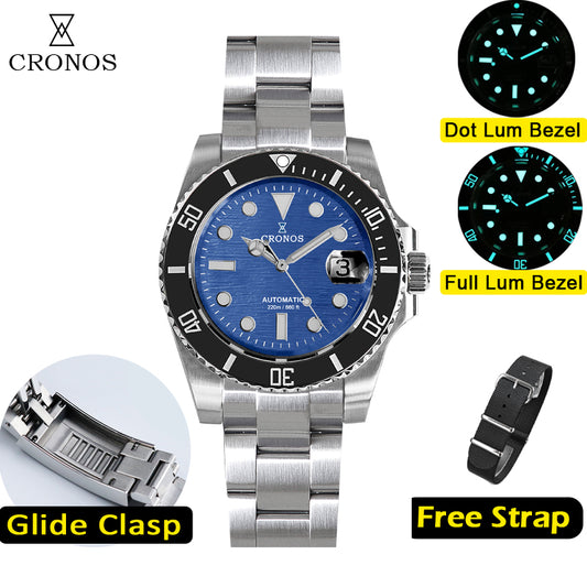 Cronos Water Ghost Luxury Dive Watch L6005 PT5000 movement with Calendar
