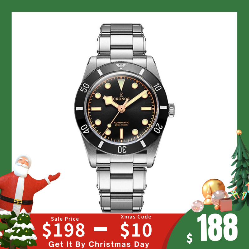 Xmas Sale Cronos 37mm BB54 Vintage Diver Automatic Watches L6033 lid Cronos Watch Store