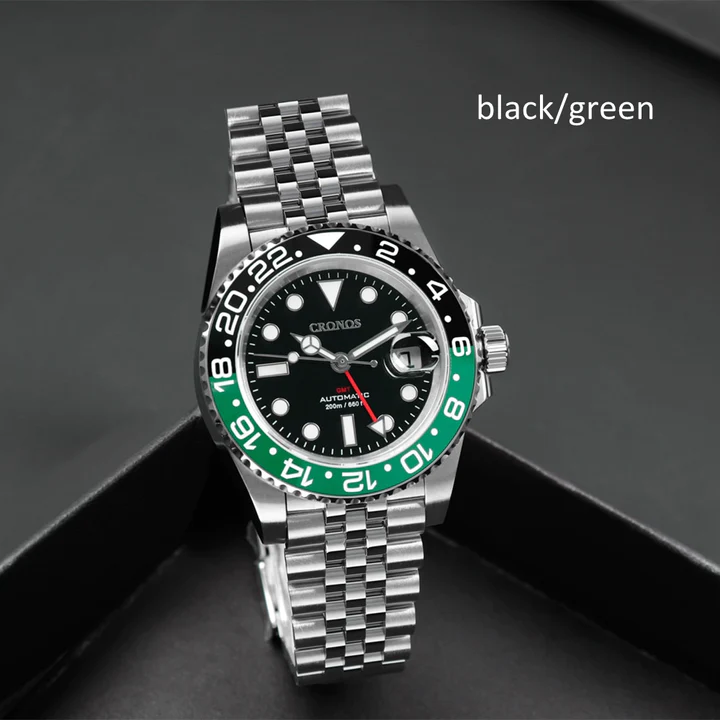 ★★US Warehouse★★Cronos NH34 GMT Automatic Men Watch L6020M