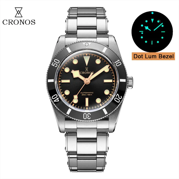Cronos 37mm BB54 Vintage Diver Automatic Watches L6024 V3