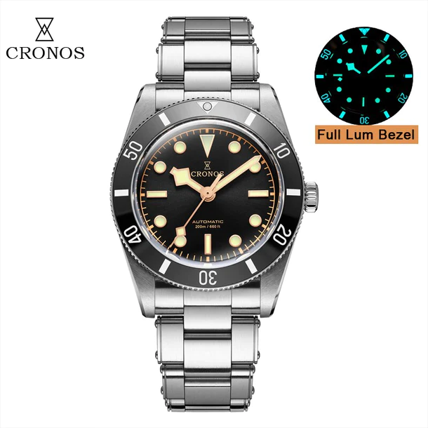 Cronos 37mm BB54 Vintage Diver Automatic Watches L6024 V3
