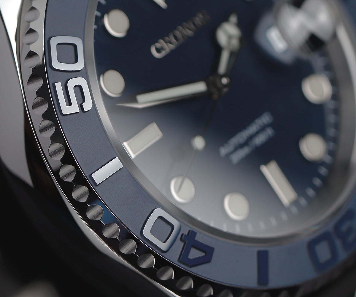 Cronos 2.5x Water Ghost Sub Dive Watch L6018 Fully Brushed Bracelet
