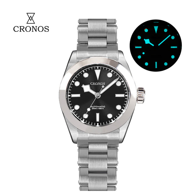 Cronos BB39 NH35 Snowflake Automatic Men Watch L6025-Riveted bracelet