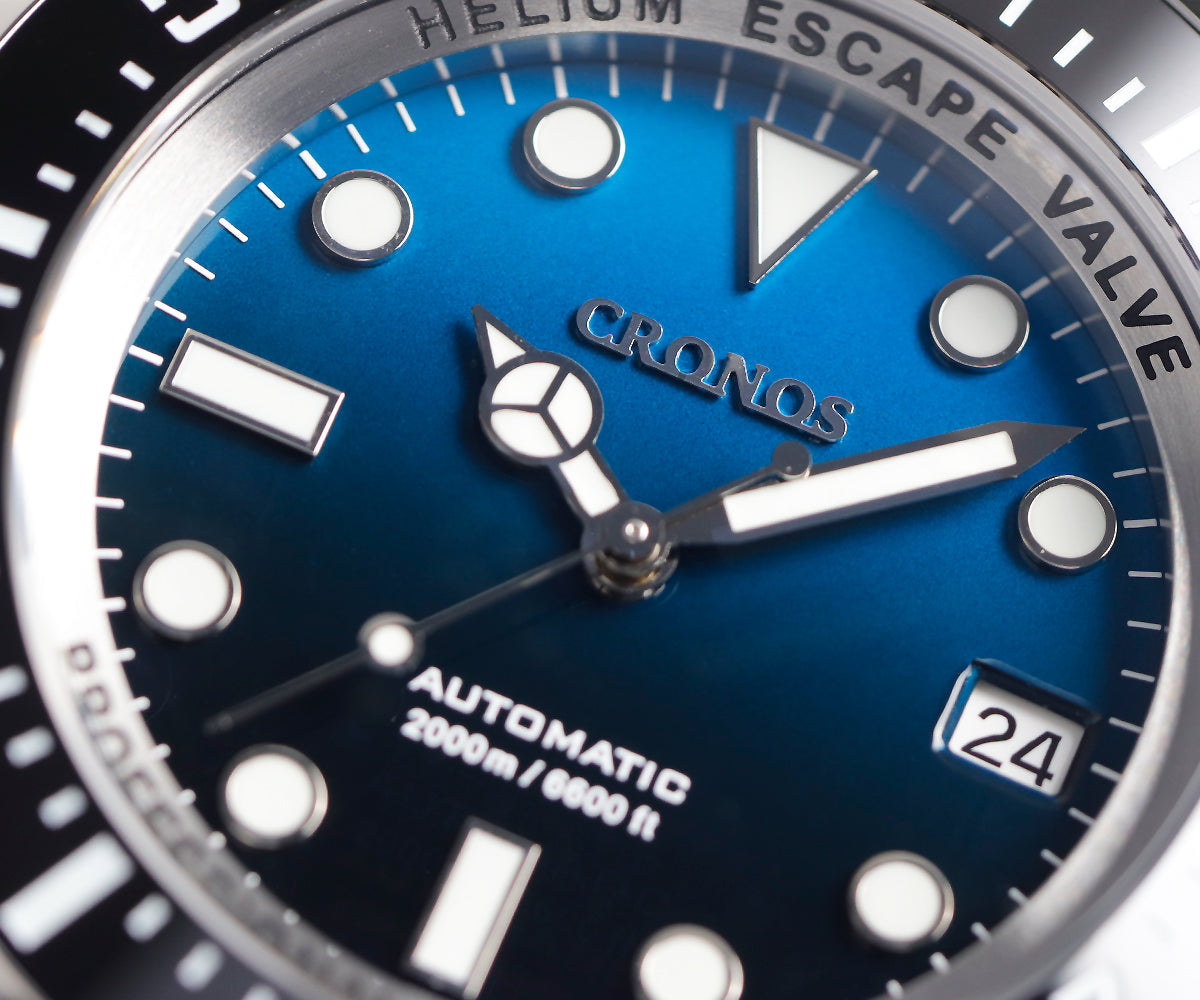 Cronos 44mm Sub Diver Watch PT/SW Movement L6027
