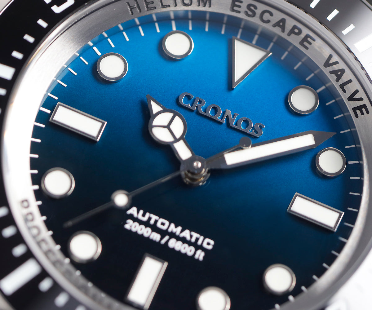 Cronos 44mm Sub Diver Watch PT/SW Movement L6027 - No Calendar