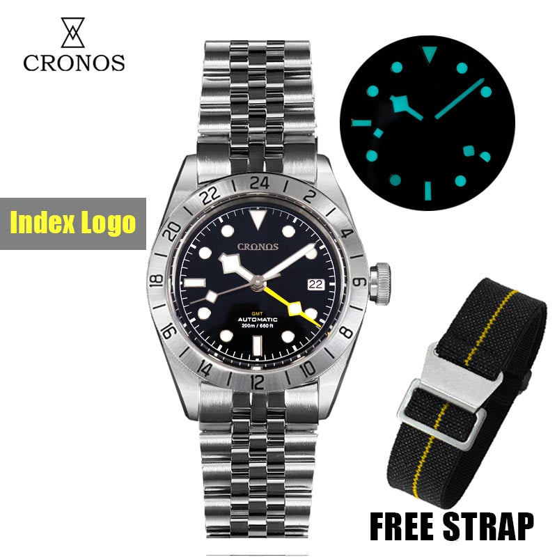 Cronos GMT BB Pro 39mm NH34 Automatic Men Watch L6022