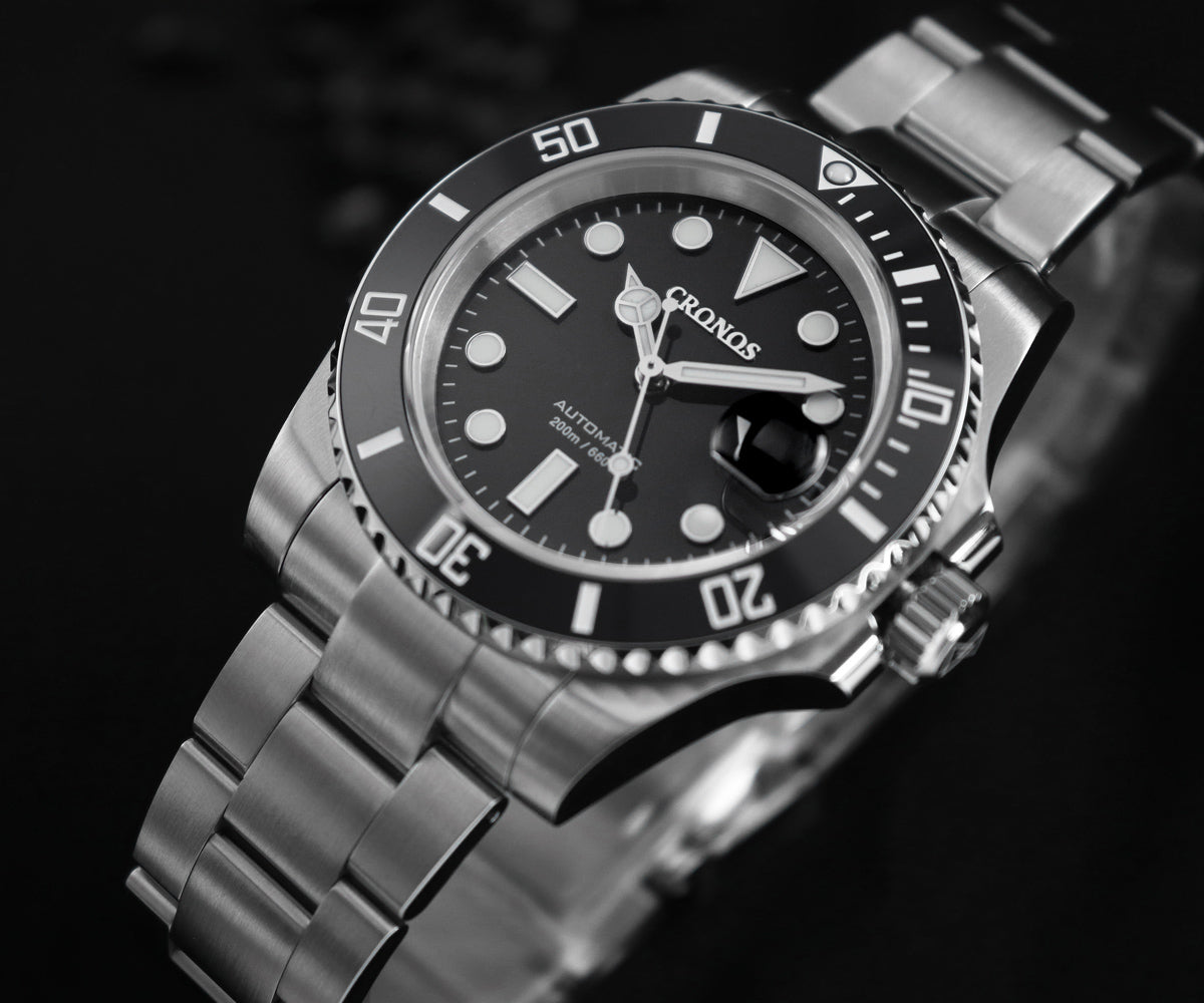 ★★US Warehouse★★Cronos 2.5x Water Ghost NH35 Dive Watch L6015 with Calendar