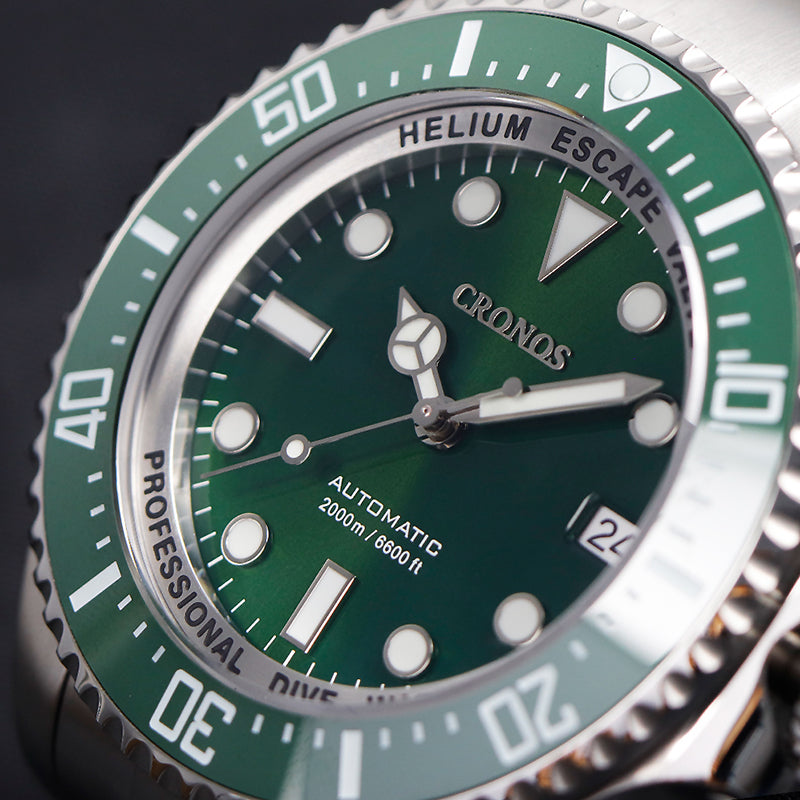 Cronos 44mm Sub Diver 2000 Meters Watch L6009M