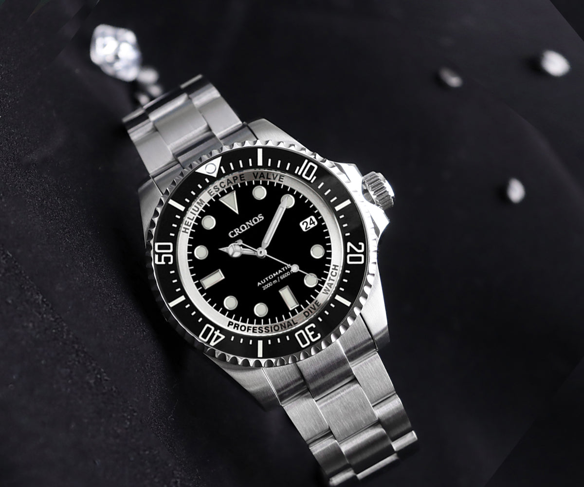 Cronos 44mm Sub Diver 2000 Meters Watch L6009M