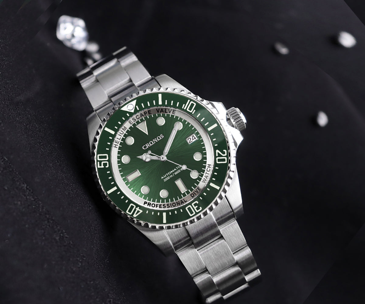 Cronos 44mm Sub Diver 2000 Meters Watch L6009M