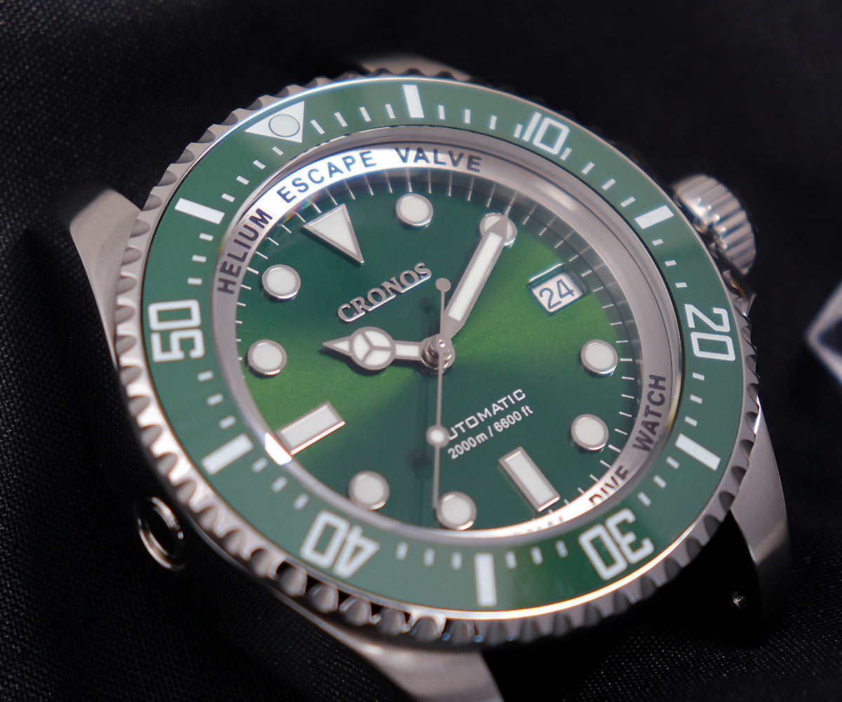 Cronos 44mm Sub Diver 2000 Meters Watch L6009M