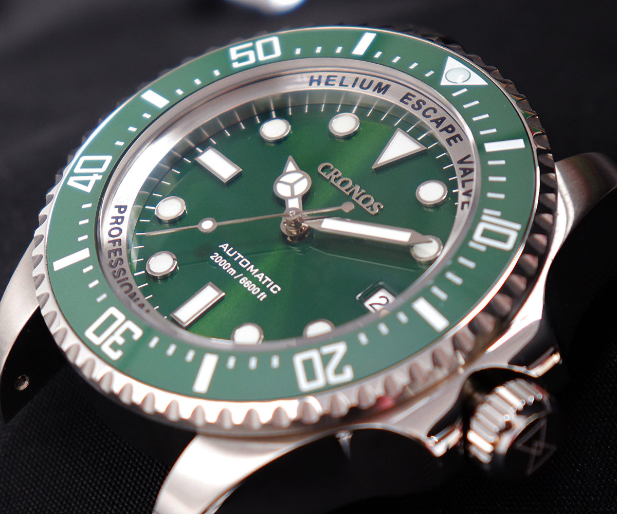 Cronos 44mm Sub Diver 2000 Meters Watch L6009M