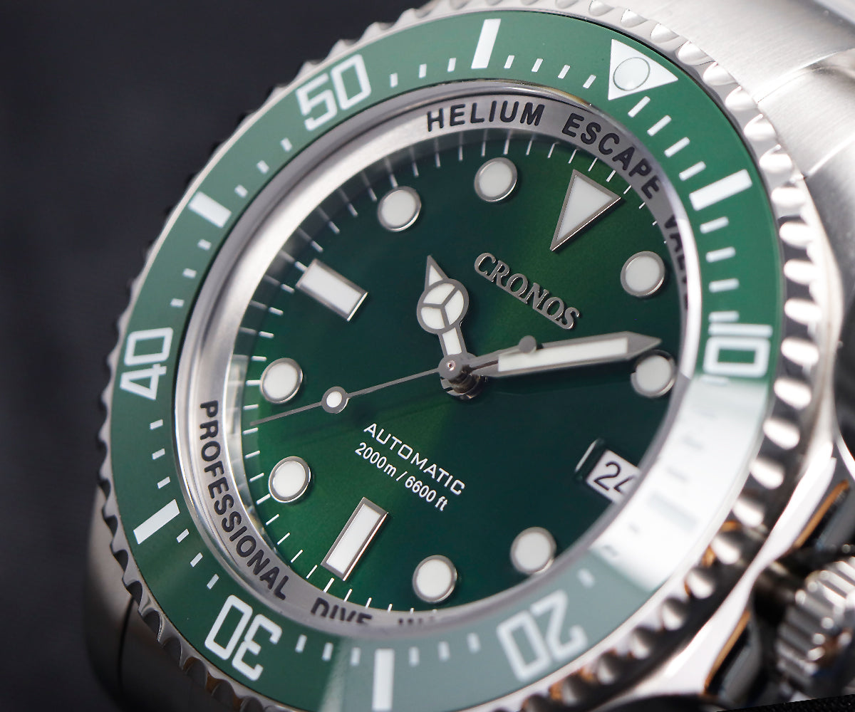 Cronos 44mm Sub Diver 2000 Meters Watch L6009M