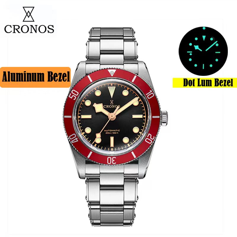 Cronos 37mm BB54 Vintage Diver Automatic Watches L6024 V3