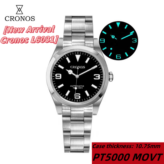★New Arrivals limited offer★Cronos 39mm Explore PT5000 Dive Watch L6031
