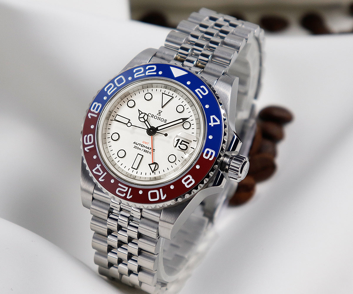 Cronos NH34 GMT Automatic Men Watch L6020M-White dial