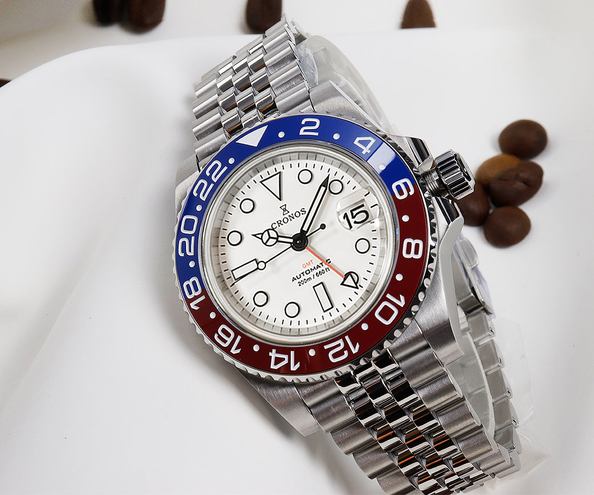 Cronos NH34 GMT Automatic Men Watch L6020M-White dial