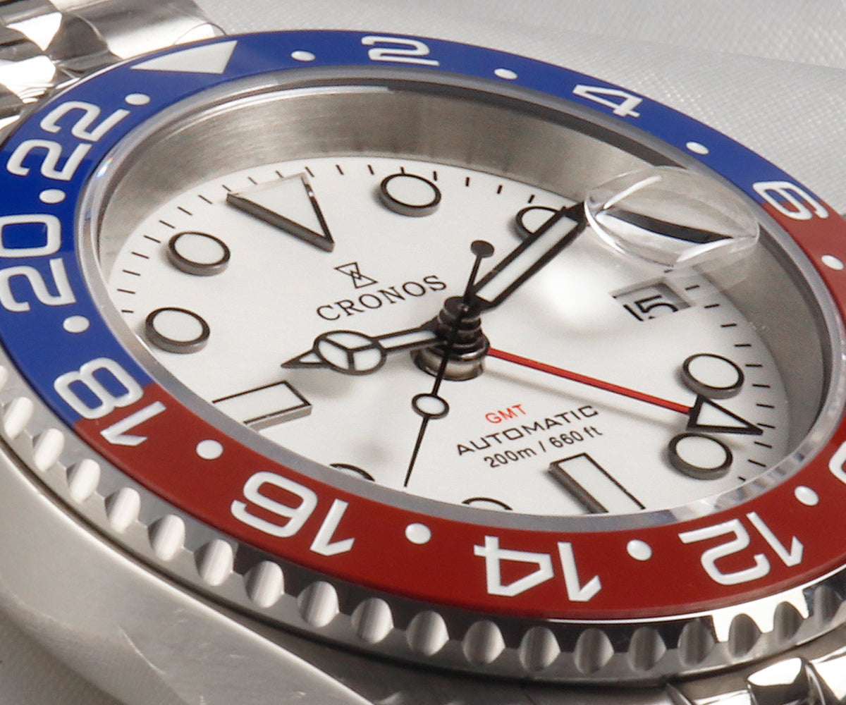 Cronos NH34 GMT Automatic Men Watch L6020M-White dial