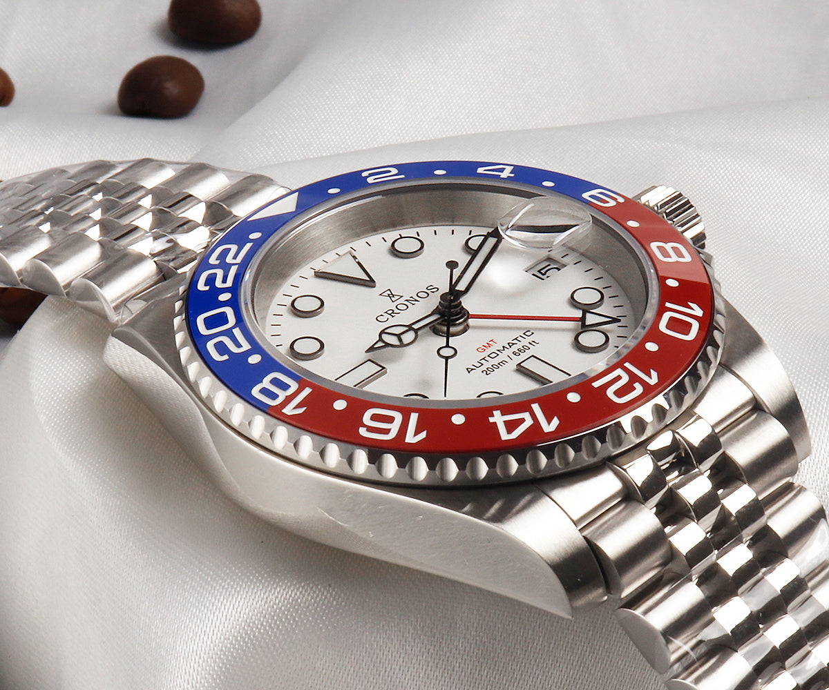 Cronos NH34 GMT Automatic Men Watch L6020M-White dial
