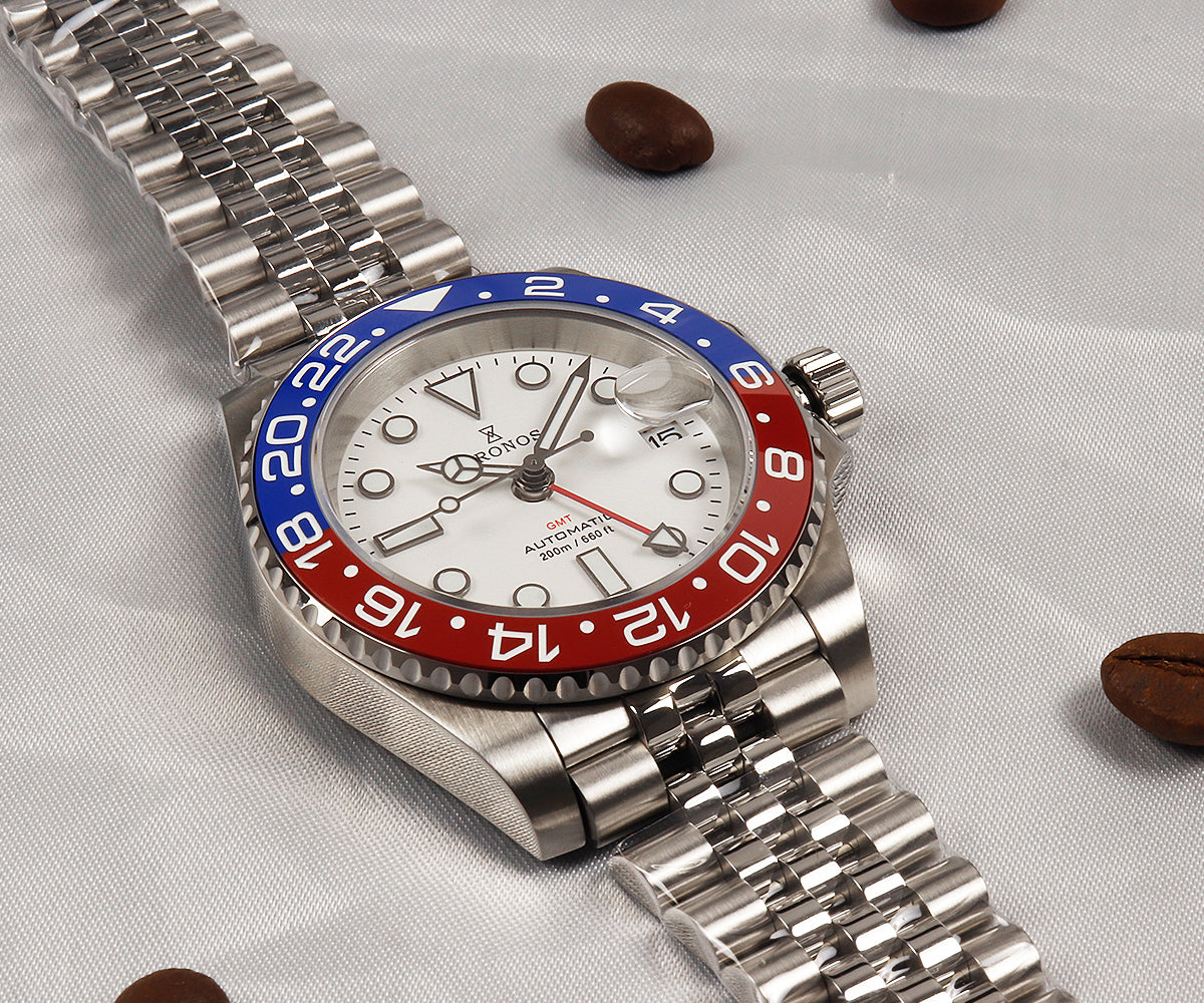 Cronos NH34 GMT Automatic Men Watch L6020M-White dial