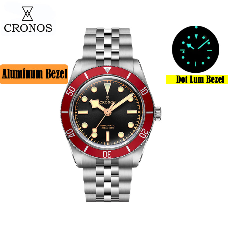 Cronos 37mm BB54 Vintage Diver Automatic Watches L6024 V3