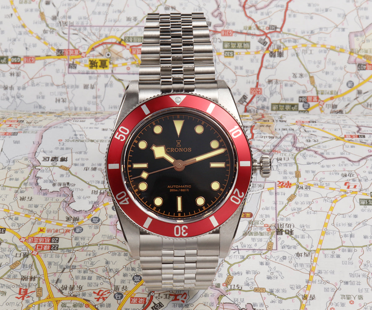 Cronos 37mm BB54 Vintage Diver Automatic Watches L6024 V3