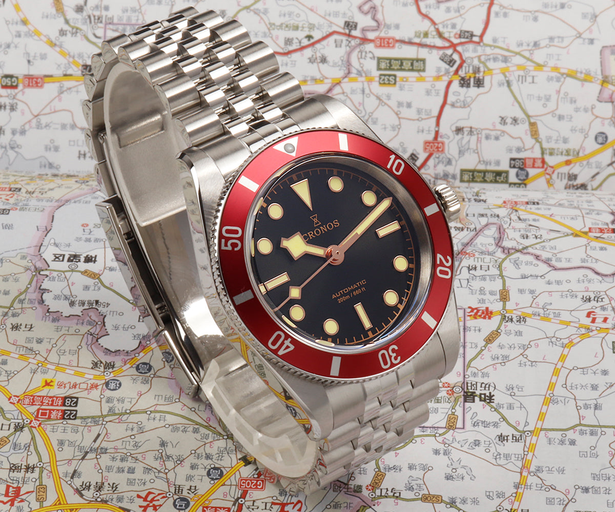 Cronos 37mm BB54 Vintage Diver Automatic Watches L6024 V3