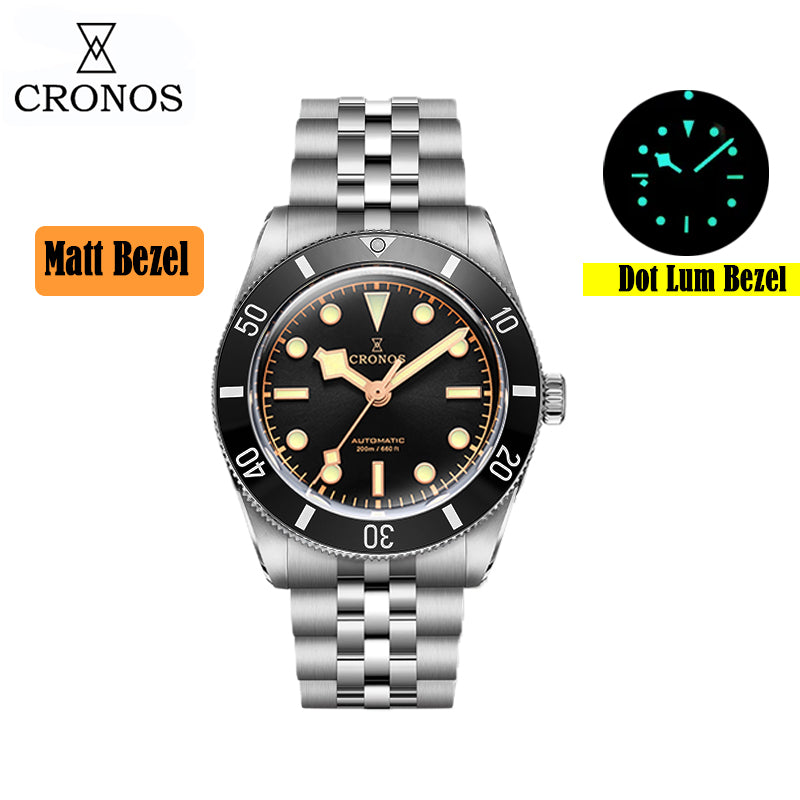 Cronos 37mm BB54 Vintage Diver Automatic Watches L6024 V3