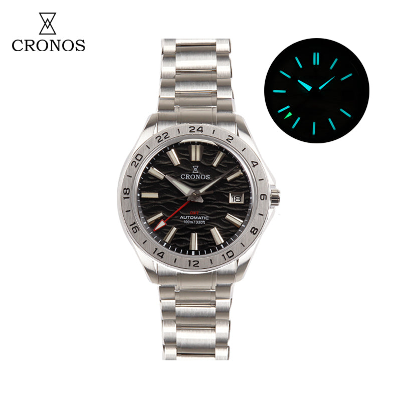 Cronos 39mm GS GMT NH34 Mechanical Men Watch L6029