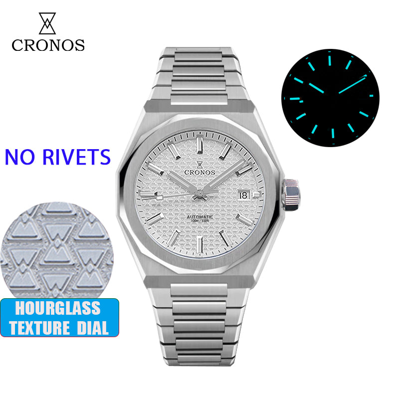 Cronos 39mm Hourglass Dial PT5000 Men Watch L6028 V2