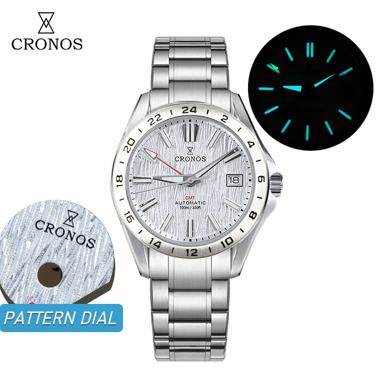 Cronos 39mm GMT NH34 Mechanical Men Watch L6029 V2