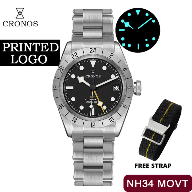 Cronos GMT BB Pro 39mm NH34 Automatic Men Watch L6022