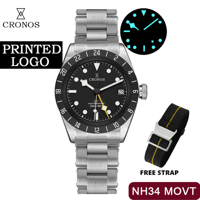 Cronos GMT BB Pro 39mm NH34 Automatic Men Watch L6022