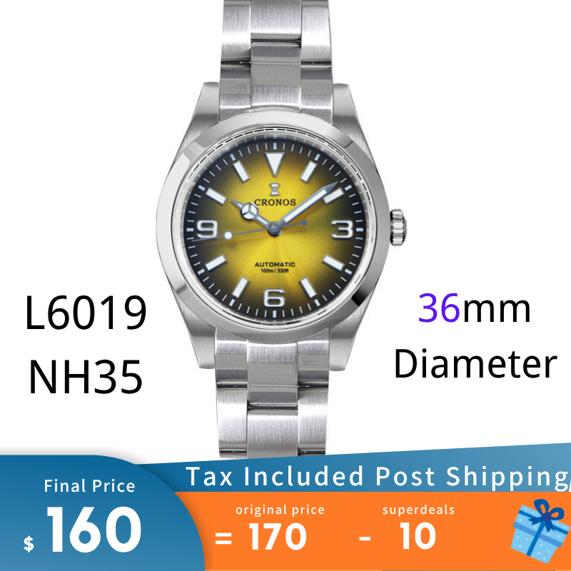 Cronos 36mm Explore NH35 Automatic Watch L6019