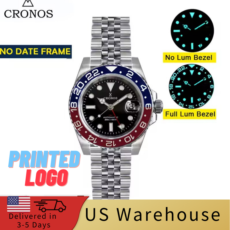 ★★US Warehouse★★Cronos NH34 GMT Automatic Men Watch L6020M
