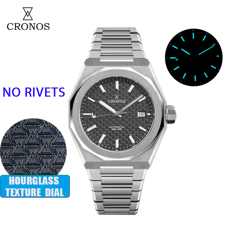 Cronos 39mm Hourglass Dial PT5000 Men Watch L6028 V2