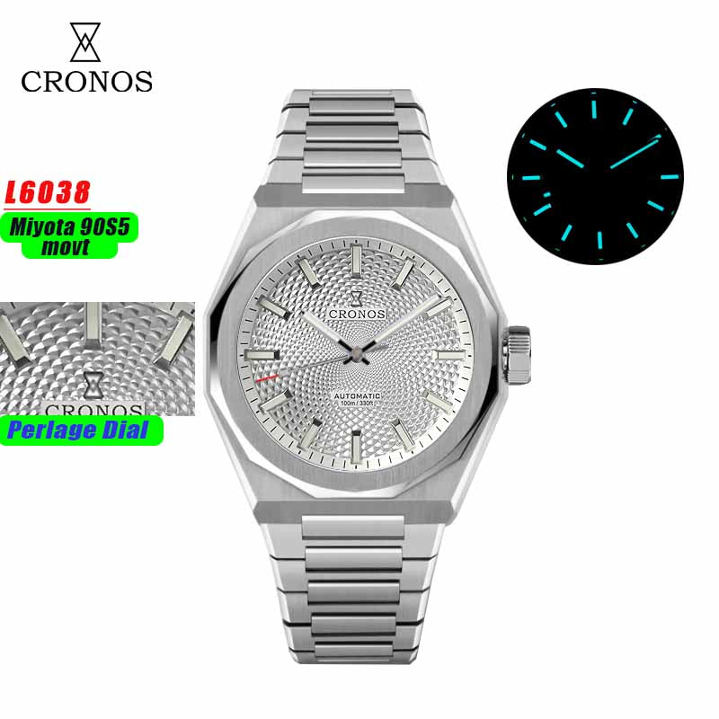 Cronos 39mm Miyota 9015/9s05 Men Watch L6038