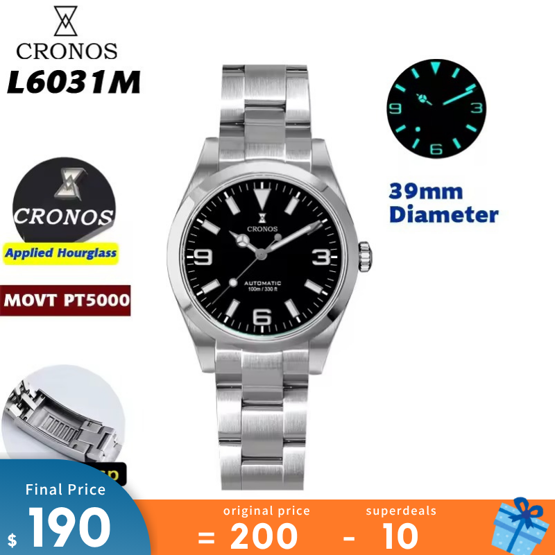 Cronos 39mm Explore PT5000 Dive Watch L6031