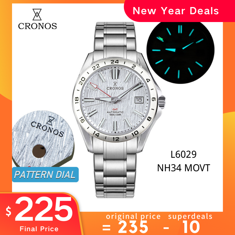 Cronos 39mm GMT NH34 Mechanical Men Watch L6029 V2 – Cronos Watch