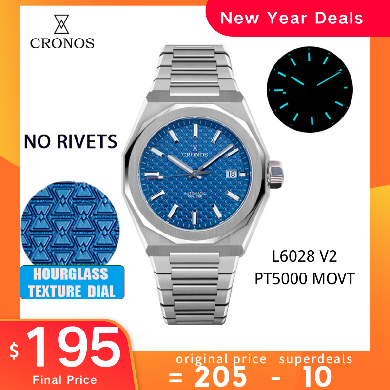 Cronos 39mm Hourglass Dial PT5000 Men Watch L6028 V2 – Cronos