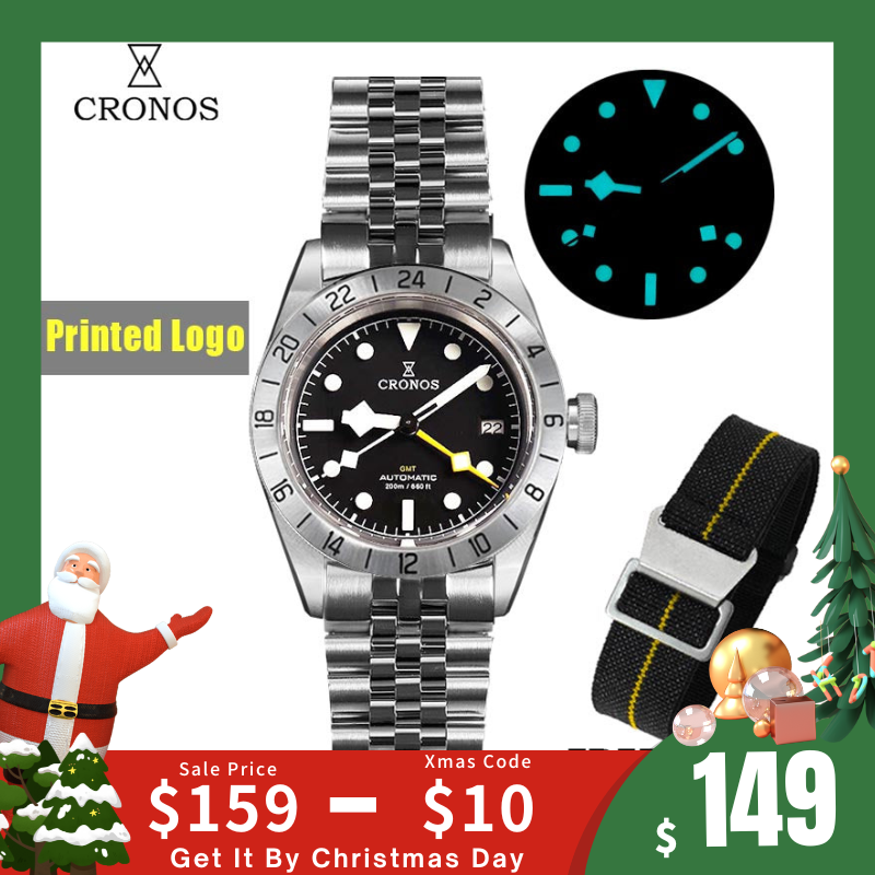 Xmas Sale Cronos GMT BB Pro 39mm NH34 Automatic Men Watch L6022