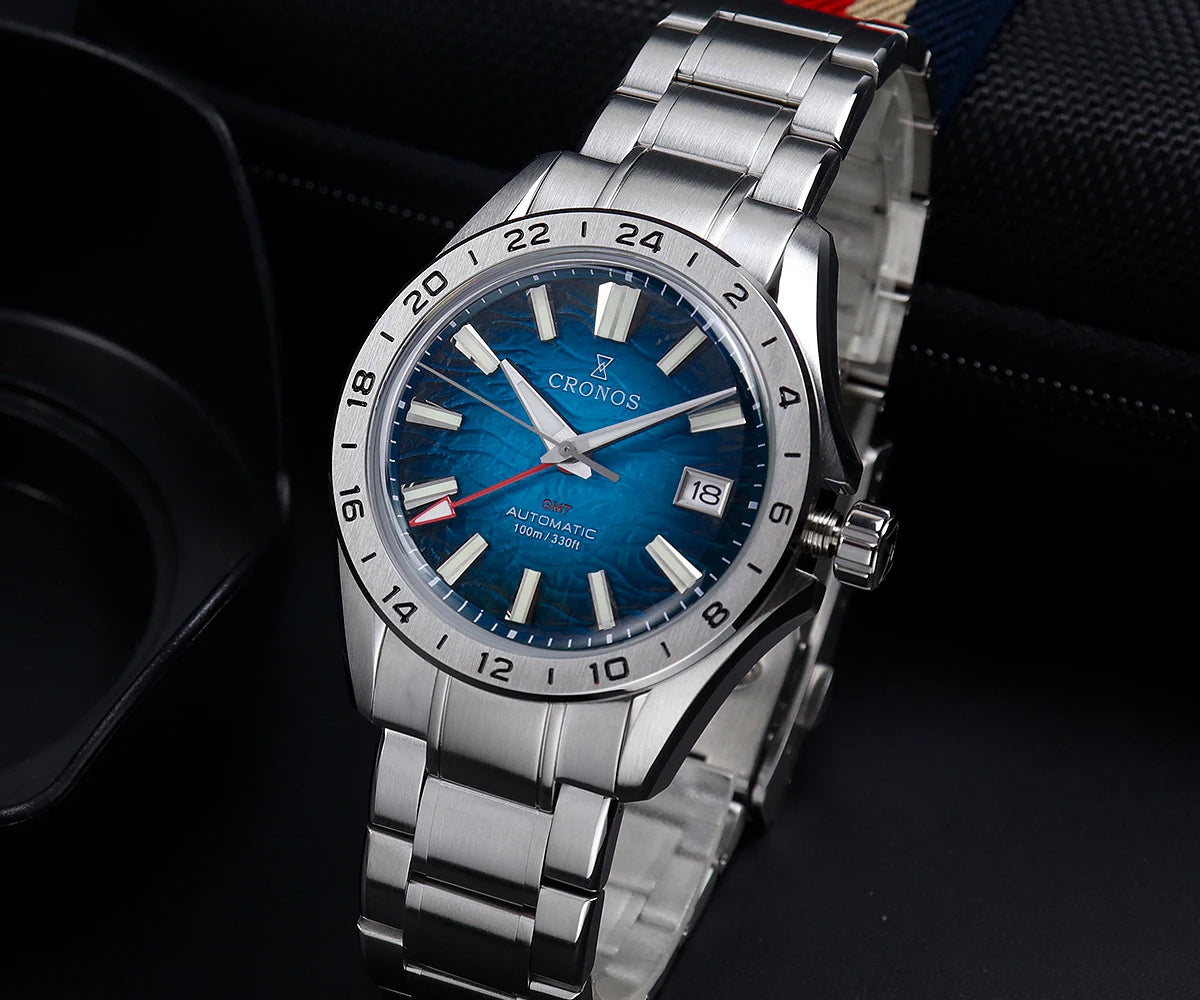 Cronos 39mm GS GMT NH34 Mechanical Men Watch L6029