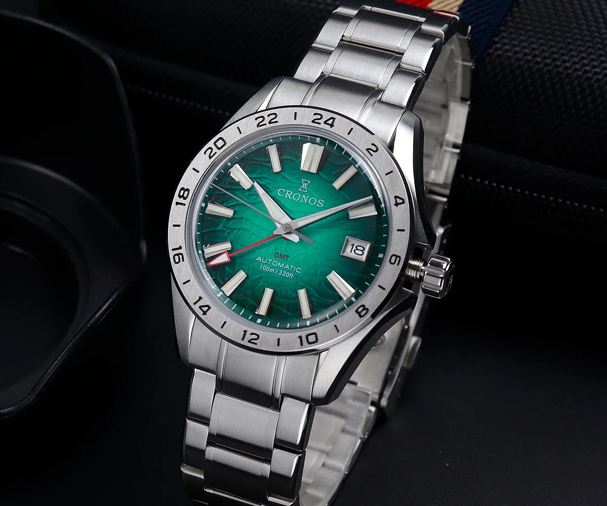 Cronos 39mm GS GMT NH34 Mechanical Men Watch L6029