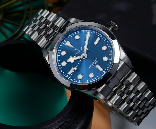 ★★US Warehouse★★Cronos 36mm Snowflake Automatic Men Watch L6036