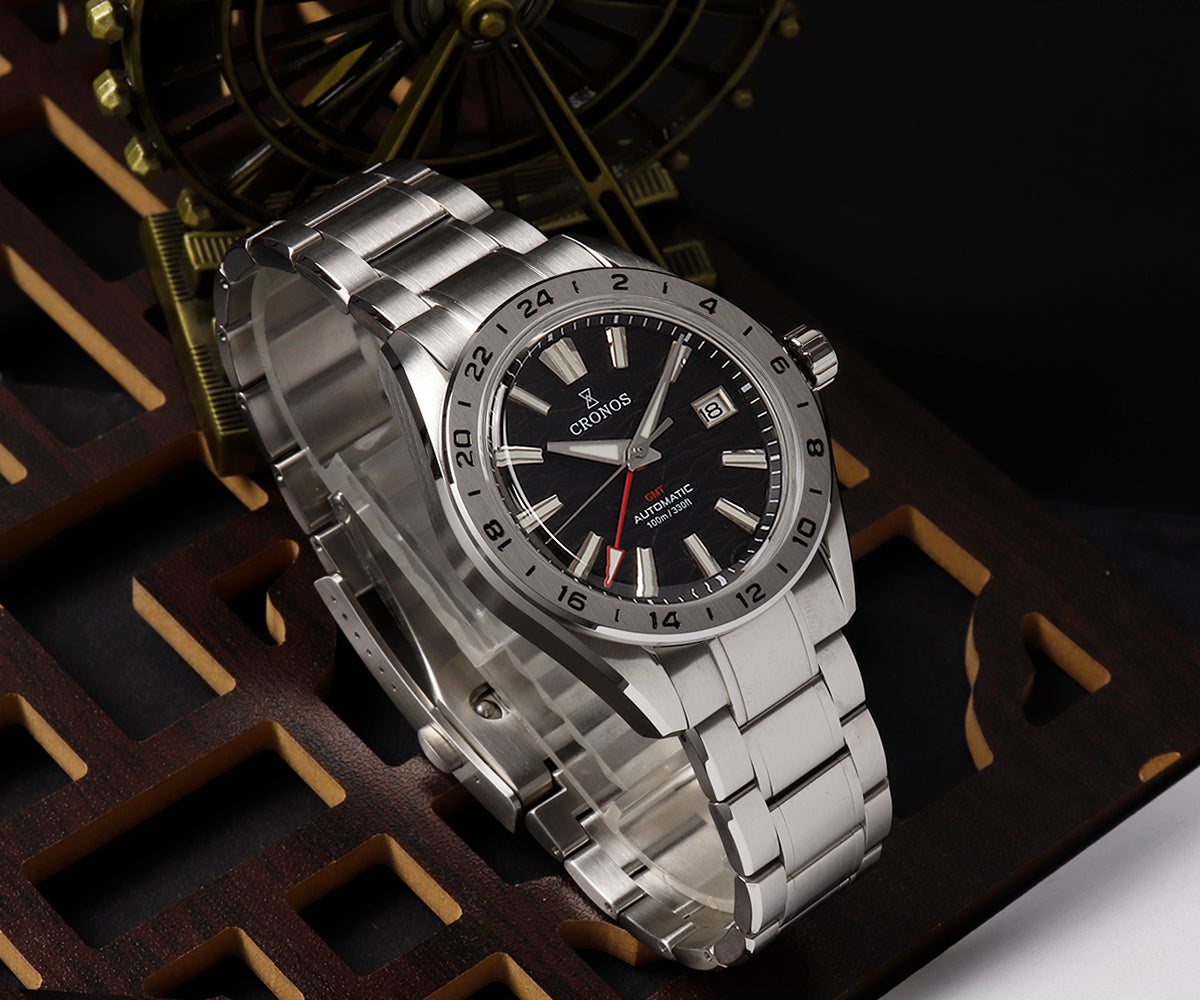Cronos 39mm GS GMT NH34 Mechanical Men Watch L6029