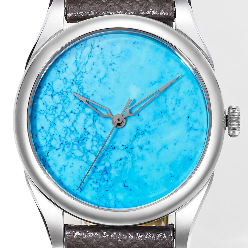 HUASUO New 38mm Business Men Watch Tiger Eye Stone Dial Watch