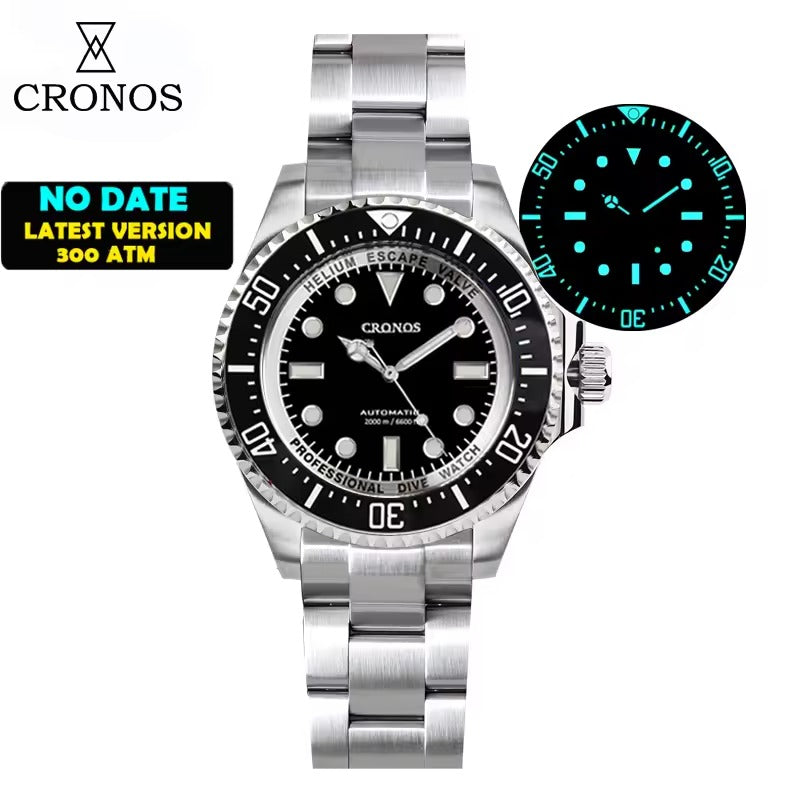 Cronos 44mm Sub Diver Watch PT/SW Movement L6027