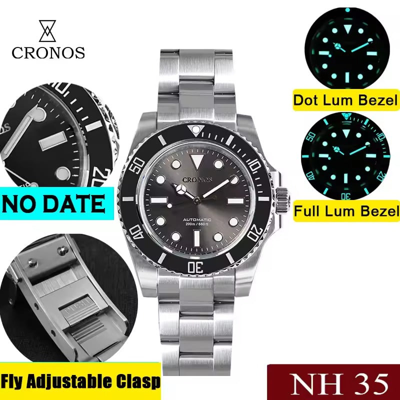 Cronos No Date NH35 Sub Diver Watch L6015