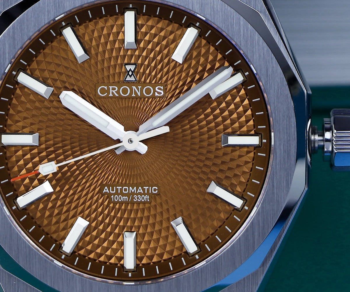 Cronos 2025 Rhombus / Perlage Dial Limited 39mm See-through Caseback L6028 V3