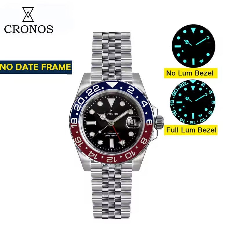 ★★US Warehouse★★Cronos NH34 GMT Automatic Men Watch L6020M